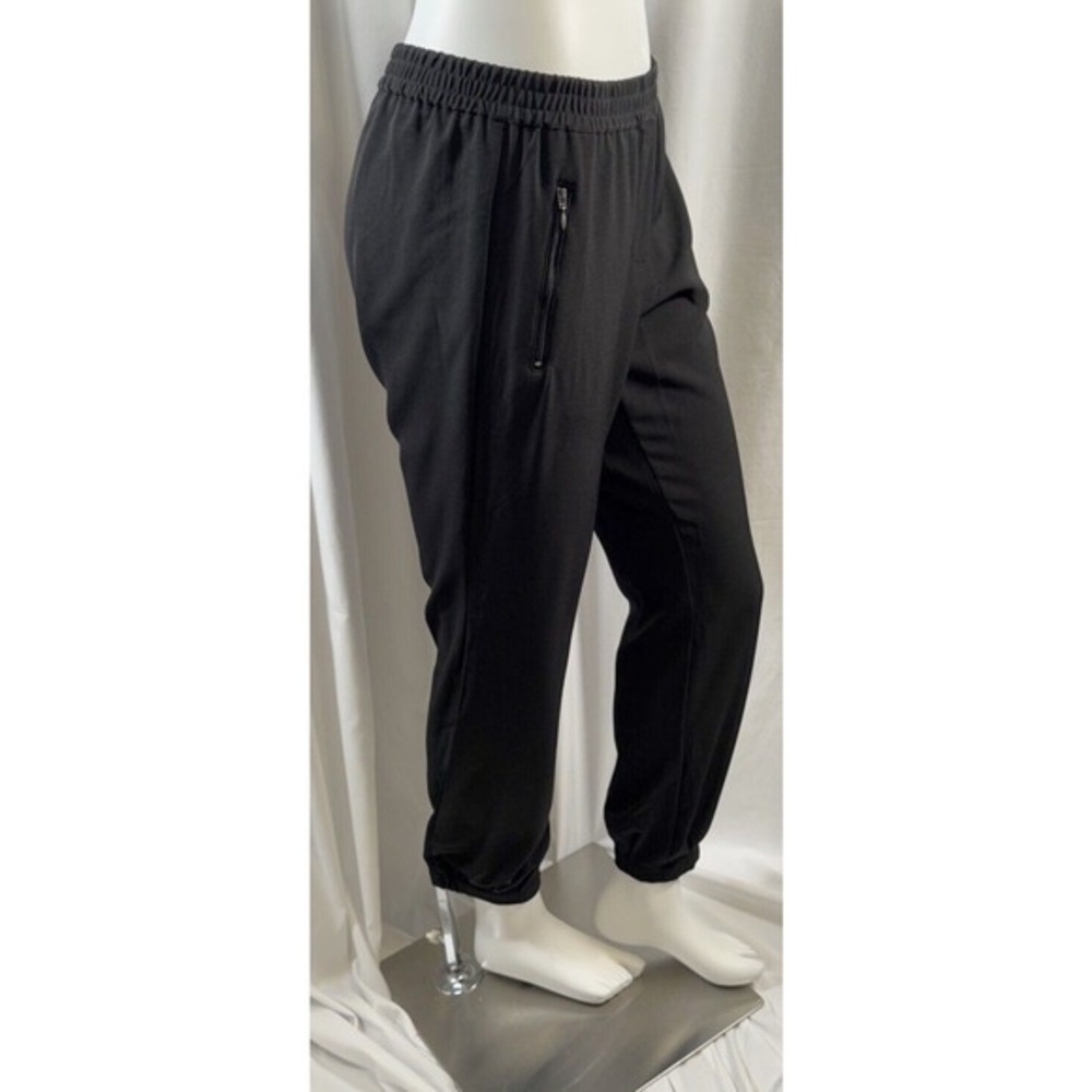 New York & Co Black Stretch Jogger Pants Elastic Waist Zip Pocket M Preppy 74-14 - Picture 12 of 13